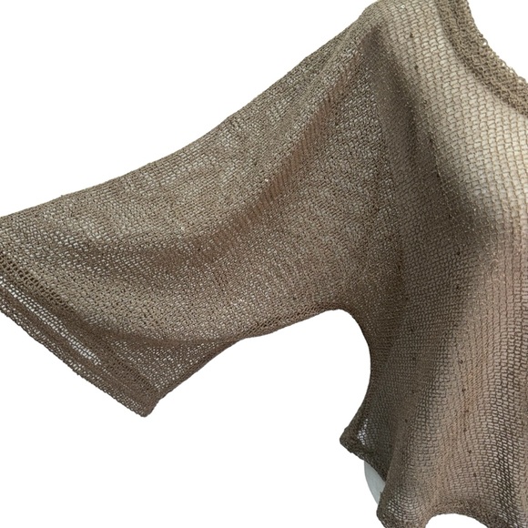 Noelle Beige One Size Loose Knit Big Button Sweater Top - Picture 4 of 9